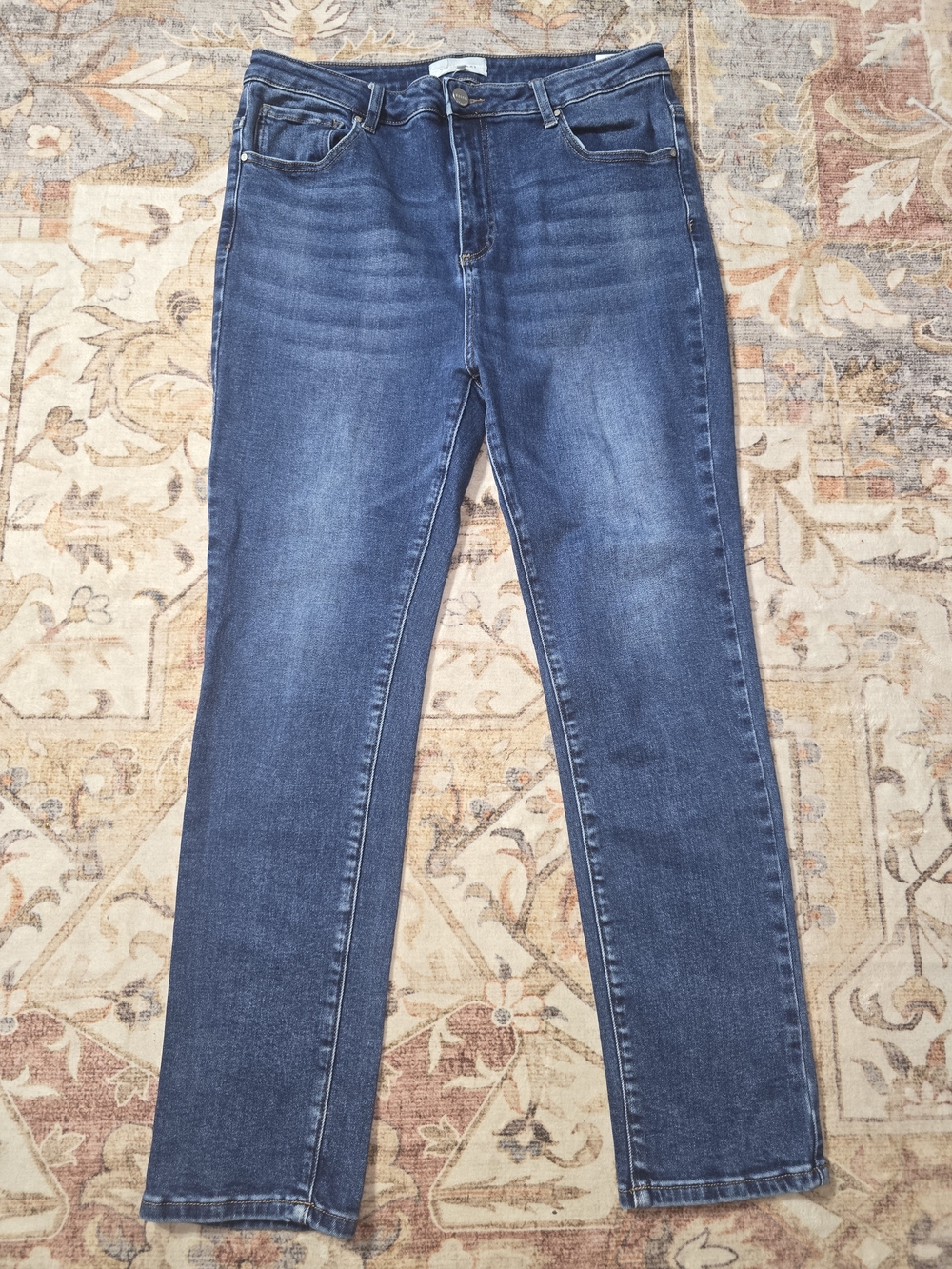 Women's Skinny Jeans in Dark Blue Stretch Denim
